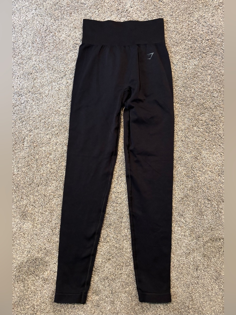 Gymshark Flex Women’s High-Rise Ankle Leggings Sz S Black Logo Waistband Active